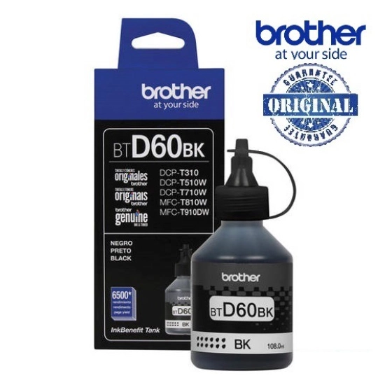 BTD60BK , BT-D60BK - ORYGINALNY TUSZ CZARNY , BLACK INK , ATRAMENT DO DRUKAREK BROTHER DCP-T310 , DCP-T510 , DCP-T710 , MFC-T910 , DCP-T220 , DCP-T420