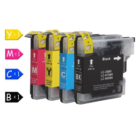 PROMOCJA --> TUSZ , TUSZE , KOMPLET , ZESTAW TUSZY (3 x KOLOROWE + 1 x CZARNY) DO DRUKAREK BROTHER DCP-J265W / DCP-J140W / DCP-J125 / DCP-J315W / DCP-