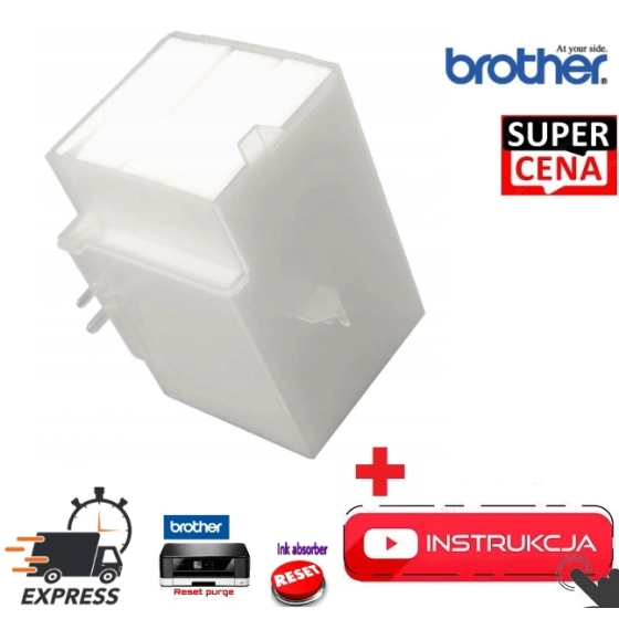 WYSYŁKA EXPRESS --> WYMIANA ORYGINALNEGO POCHŁANIACZA TUSZU + RESET DO DRUKAREK BROTHER DCP-J100 DCP-J105 DCP-J132 DCP-J152 DCP-J172 DCP-T300 DCP-T500